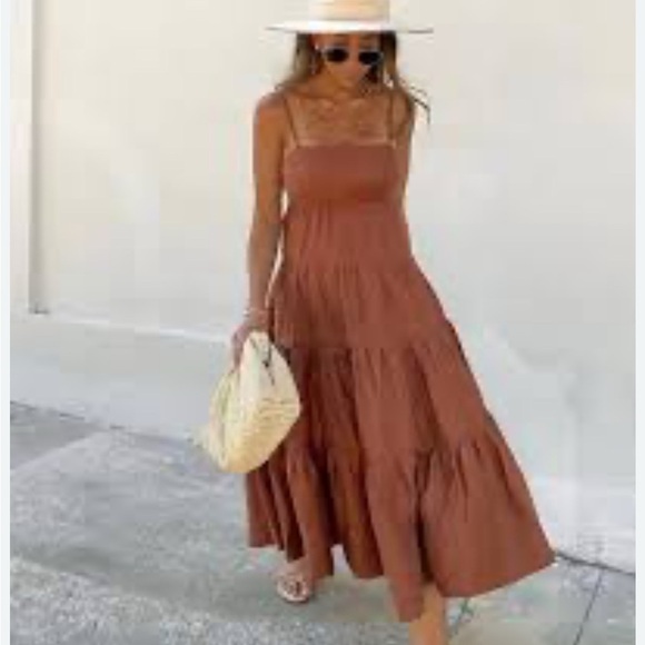 Chic Strapless Rust Dress - Picture 12 of 12